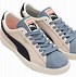 Image result for Puma Suede Blue and Gray Stripe