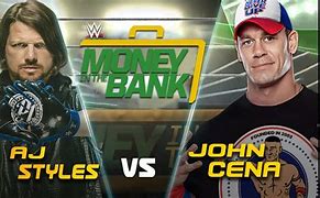 Image result for John Cena vs AJ Styles Money in the Bank