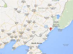 Image result for North Korea and China Border Map