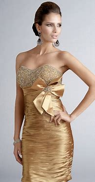 Image result for White and Gold Cocktail Dress