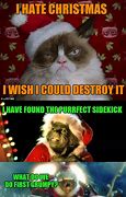 Image result for Merry Christmas Grumpy Cat Meme