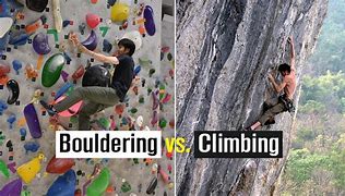 Image result for Bouldering vs Rock Climbing