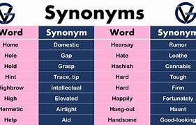 Image result for 10 Examples of Synonyms