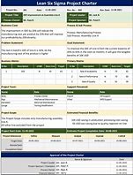 Image result for Lean Six Sigma Project Charter Template