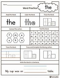 Image result for Free Printable Sight Word Worksheets