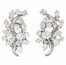 Image result for Platinum Diamond Clip On Earrings