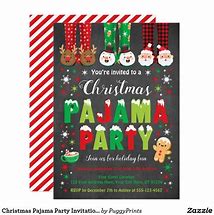 Image result for Free Christmas Pajama Party Invitations