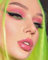 Image result for Pink and Green Makeup Looks