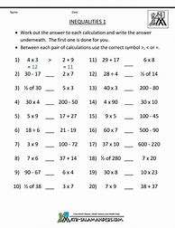 Image result for Basic Math Test Printable Free