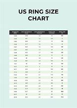 Image result for Us Ring Size Chart Inches