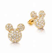 Image result for Yellow Gold Mickey Mouse Earrings