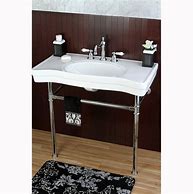 Image result for Bathroom Sink with Chrome Stand
