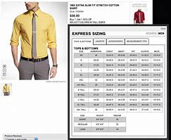 Image result for Express Size Chart