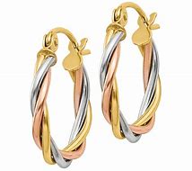 Image result for Tri Color Gold Hoop Earrings