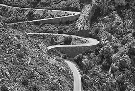 Image result for Black and White Winding Road