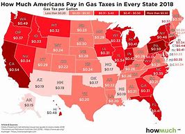 Image result for Gas Tax by State Map