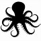 Image result for Octopus Silhouette Black and White