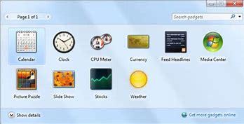 Image result for Desktop Gadgets Windows 7