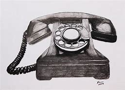 Image result for Old Telephone Drawing