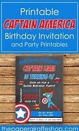 Image result for Captain America Birthday Invitations