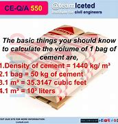 Image result for Cement Bag Cubic Feet