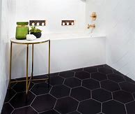 Image result for Black Hexagon Bathroom Floor Tile