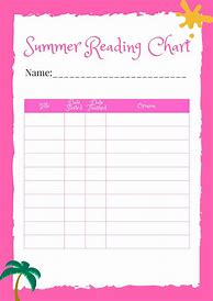 Image result for Kids Summer Reading Chart Printable