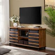 Image result for Room Essentials Black Finish Adjustable Storage TV Stand