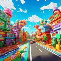 Image result for Colorful Cartoon City