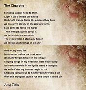 Image result for Cigarette Poem