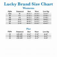 Image result for Lucky Brand Jeans Size Chart