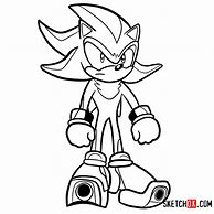 Image result for Shadow Black and White Drawing Sonic