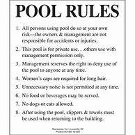 Image result for Pool Rules and Regulations