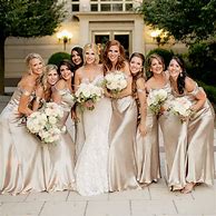 Image result for Champagne and Lace Bridesmaid Dresses