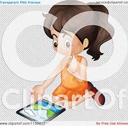 Image result for Girl iPad Time Clip Art