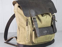 Image result for Canvas and Leather Backpack
