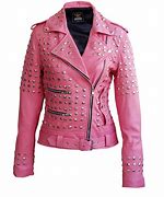 Image result for Pink Leather Jacket Women's