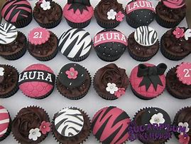 Image result for Pink and Black Cupcakes