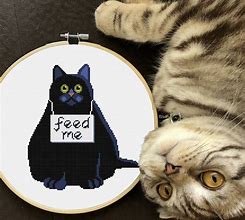 Image result for Funny Cross Stitch Patterns Cat