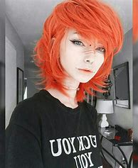 Image result for Red Dyed Hair Emo