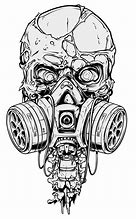 Image result for Skull Wearing Gas Mask Drawings