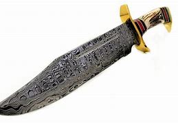 Image result for Damascus Bowie Knives with Full Tang