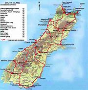 Image result for New Zealand South Island Map