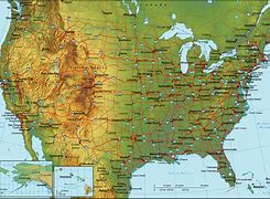 Image result for Physical Map of United States