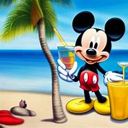 Image result for Mickey Mouse Holding a Cocktail
