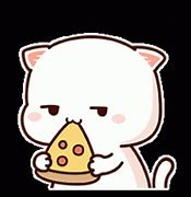 Image result for Kawaii Cat Eating Pizza