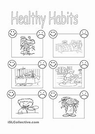 Image result for Healthy Habits Worksheet for Kindergarten