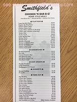 Image result for Smithfield Chicken and BBQ Menu