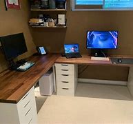 Image result for IKEA L-shaped Gaming Desk Setup