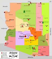 Image result for Arizona Map Showing Cities